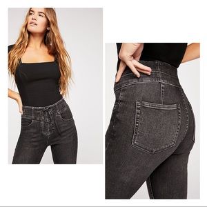 NWT Free People CRVY High-Rise Lace-Up Skinny Jean